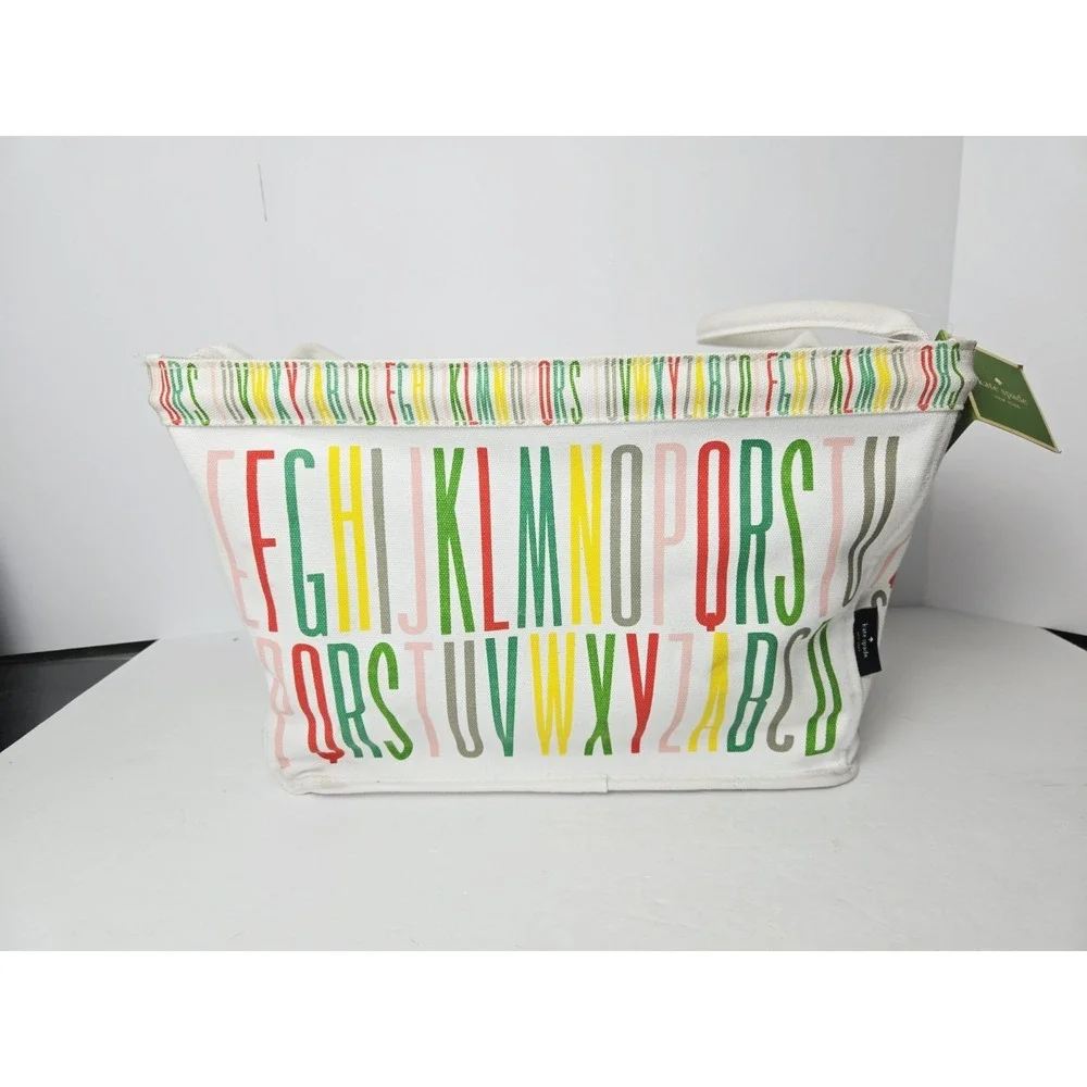 New Kate Spade Canvas Bin Organize school w/ tags‎ Alphabet teacher